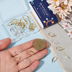 40 шт. 2-цветная стойка с покрытием из экологически чистой латуни для сережек-крючков&nbsp;FIND-SC0012-33