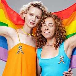 Ленты из полиэстера в полоску 30 м 3 цветов радуги&nbsp;OCOR-TA0001-77