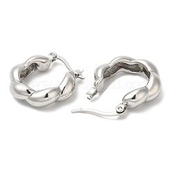変色しない304ステンレススチールツイストフープピアス  ステンレス鋼色  22~22.5x21~21.5x6mm&nbsp;EJEW-B026-06P