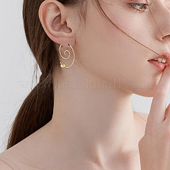 4 пара латунных сережек-гвоздиков EJEW-BBC0001-48