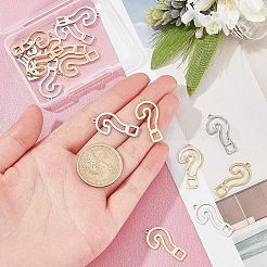 16個2色201ステンレスペンダント  レーザー切断  疑問符  ゴールデン·ステンレス鋼色  28x14x1mm  穴：1.6mm  8個/カラー&nbsp;STAS-DC0006-56