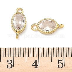 Ovale Verbindungsanhänger aus Messing mit Zirkonia-Pavé&nbsp;KK-P348-07G-03