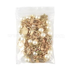 4 pièce 4 styles alliage strass avec perle acrylique breloque câble chaîne sac chaînes décoratives&nbsp;HJEW-FS00060-02