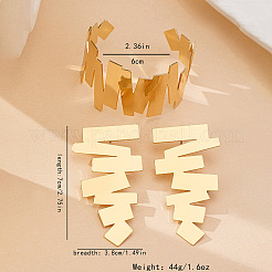 Набор из браслета-манжеты и серег-гвоздиков из сплава неправильной геометрии&nbsp;FS-WG4DB26-01
