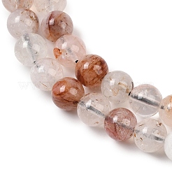 Нити бусин из рутилированного кварца из натурального черного золота G-P596-6mm-02