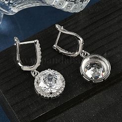 925 стерлингового серебра микро проложить кубического циркония серьги обруча EJEW-B147-01A-01