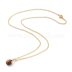 Colliers avec pendentif d'œil de tigre naturel&nbsp;NJEW-JN03228-02