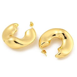 Boucles d'oreilles en laiton plaqué en rack&nbsp;EJEW-M247-27C-G