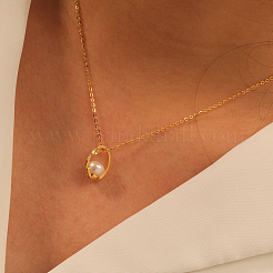 Элегантное минималистичное серебряное ожерелье s925 с подвеской из пресноводного жемчуга для женщин WW6224