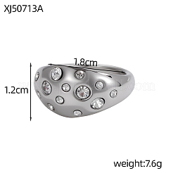 Кольца из нержавеющей стали 304 с микропаве из кубического циркония&nbsp;STAS-OY011-86P