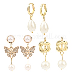 3 пара 3-х стилевых комплектов сережек из латуни EJEW-JE06461