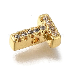 Placage de crémaillère en laiton micro pavé de perles de zircone cubique claires&nbsp;KK-G500-30G-T