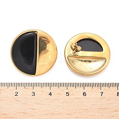 Плоские круглые серьги-гвоздики из нержавеющей стали 304&nbsp;EJEW-C142-04G-01