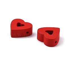 Окрашенные распылением деревянные бусины Schima WOOD-WH0030-15