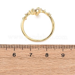 Messing Micro Pave Zirkonia Manschette offene Ringe&nbsp;LS-RJEW-F204-03G