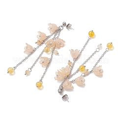 Серьги-гвоздики с кисточками из акрила EJEW-TA00648-03