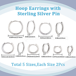 5 paire de boucles d'oreilles créoles en laiton 5 styles&nbsp;EJEW-BBC0001-90
