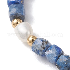 Браслеты из натуральных кубических бусин лазурита для женщин&nbsp;BJEW-JB13176-01