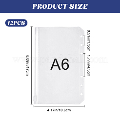 Прозрачные пакеты для хранения из ПВХ с 6 кольцом и застежкой-молнией ABAG-WH0038-48A