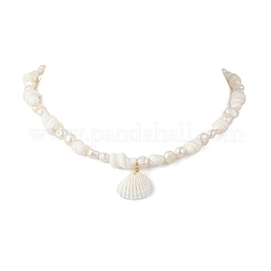 Ожерелья с подвесками из натуральных ракушек NJEW-JN05241