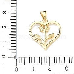 Pendentifs en laiton micro pavé de zircone cubique transparent pour la saint-valentin&nbsp;KK-A293-19A-G