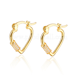 Серебряные серьги в форме сердца с инкрустацией из маленьких бриллиантов s925 VI6598-1