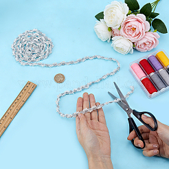 2ヤードのポリエステル、プラスチックパールビーズトリム付き、DIY縫製クラフト用  ホワイト  1/2インチ（13mm）&nbsp;OCOR-PH0036-53C