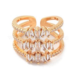 Открытые манжеты из латуни с фианитами&nbsp;LS-RJEW-B053-07