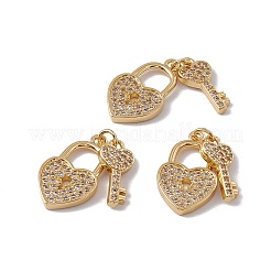 Латунные микропаве прозрачные подвески с фианитом KK-G439-28G