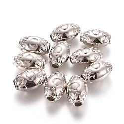 Ccb Kunststoff-Perlen, Oval, Platin Farbe, 22x12 mm, Bohrung: 5 mm