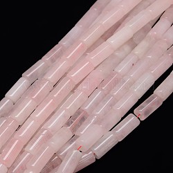 Pierre naturelle rose perles de quartz brins, colonne, 16~18x8mm, Trou: 1.5mm, Environ 24 pcs/chapelet, 15.74 pouce
