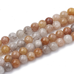 Naturale perle di quarzo rutilato fili, tinto, tondo, 8~8.5mm, Foro: 1 mm, circa 45pcs/filo, 14.76 pollice