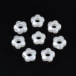 Perles d'imitation perles en plastique ABS, fleur, blanc crème, 9x9x4mm, Trou: 1.4mm, environ 153 pcs/20 g