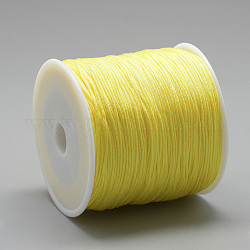 Filo nylon, cavo annodato cinese, giallo, 0.8mm, circa 109.36 iarde (100 m)/rotolo