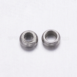 304 perline in acciaio inossidabile, rondelle, colore acciaio inossidabile, 2.5x1mm, Foro: 1.6 mm