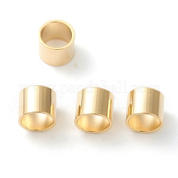 Brass Tube Beads, Long-Lasting Plated, Tube, Real 24K Gold Plated, 7x6mm, Hole: 6mm