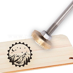 Prägen Prägen Löten Messing mit Stempel, für Kuchen/Holz, Gebirgsmuster, 30 mm