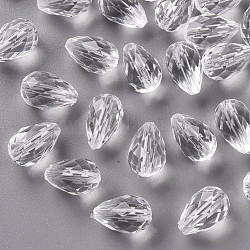 Perline acrilico trasparente, a goccia sfaccettata, chiaro, 17x11mm, Foro: 2 mm, circa 450pcs/500g