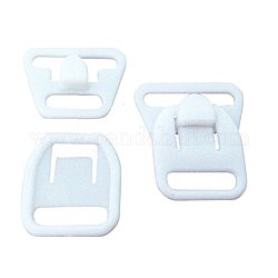 Plastic Hook and S-Hook Clasps, White, 21x19x4mm