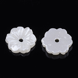 Perles d'imitation perles en plastique ABS, fleur, blanc crème, 10.5x10.5x2.5mm, Trou: 1.5mm