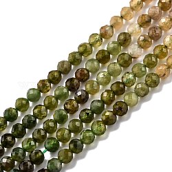 Brins de perles de tourmaline verte naturelle, dégradé de couleur, facette, ronde, 3mm, Trou: 0.5mm, Environ 135 pcs/chapelet, 15.35 pouce (39 cm)