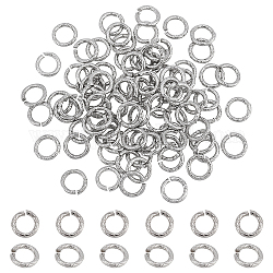 Unicraftale alrededor de 100 pieza de anillos de salto texturizados de calibre 16, 304 anillos de salto de acero inoxidable, anillos de salto abiertos de metal, anillos de conector abierto de metal texturizado para pulsera, fabricación de joyas sin cuello, diámetro interior de 4.5mm