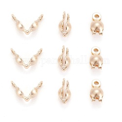 Yellow Gold Filled Bead Tips, Calotte Ends, Clamshell Knot Cover, 1/20 14K Gold Filled, Cadmium Free & Nickel Free & Lead Free, 7x3.5mm, Hole: 0.9mm, Inner Diameter: 3mm