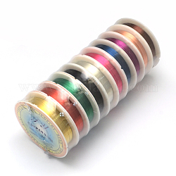 Круглая медная проволока для ювелирных изделий, разноцветные, 20 датчик, 0.8 мм, около 9.84 фута (3 м) / рулон, 10 рулонов / группы
