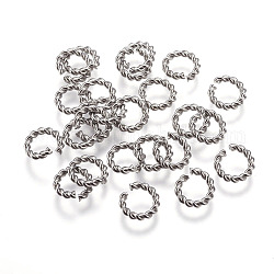304 anelli di salto in acciaio inox, anelli di salto aperti, ritorto, colore acciaio inossidabile, 7.5x1.5mm, diametro interno: 5mm