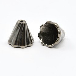 Gunmetal Tibetan Style Bead Caps, Lead Free & Cadmium Free, about 13mm long, 12mm wide, hole: 2mm