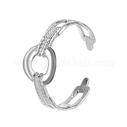 Polsini aperti da donna a forma di anello in acciaio inossidabile, colore acciaio inossidabile, diametro interno: 20mm