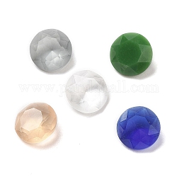 Cabochons en verre avec strass de dos avec point, facette, diamant, couleur mixte, 8x4~4.5mm
