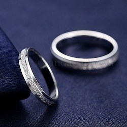 Fingerringe aus Messing, mit Strass, Paar Ringe, Hochzeitsthema für den Mann, Platin Farbe, Kristall, uns Größe 8 3/4 (18.7mm)