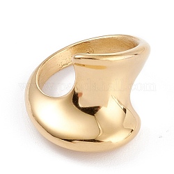 Placcatura ionica (ip) unisex 304 anelli in acciaio inossidabile, oro, formato 6~9, 3.5~16.5mm, diametro interno: 16.8~18.9mm